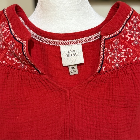 Knox Rose Women’s Sleeveless V-Notch Gauze Tank Top – Size XL - Picture 10 of 13